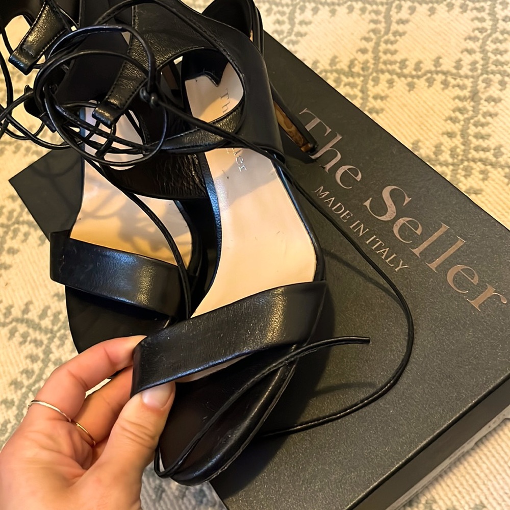 The Seller Nappa Sandal Tie up Heel